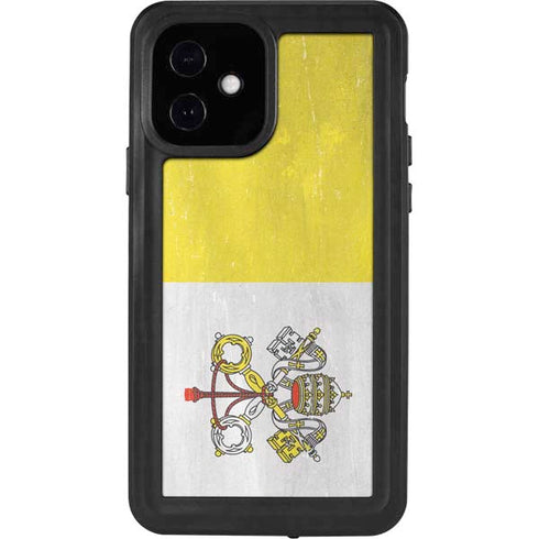 Vatican City Flag Distressed iPhone 12 Waterproof Case